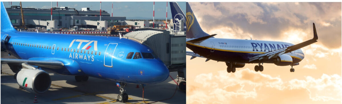 Voli a prezzi pazzi con Ryanair per i 25 anni in Italia. Offerte anche da Ita combinate col treno